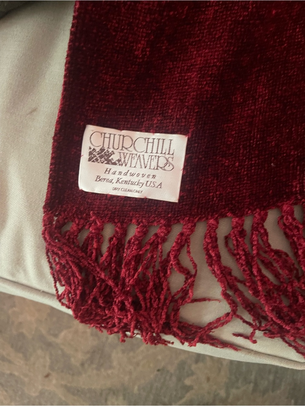 Handwoven Deep Red Throw 60x50